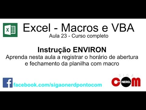 #23 - Curso de Macros e Excel VBA - Environ - Controlar acessos