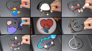 BTS (방탄소년단) Character BT21 Baby Shooky, Mang, Koya, Van, Tata, Chimmy, RJ, Cooky edible Pancake art