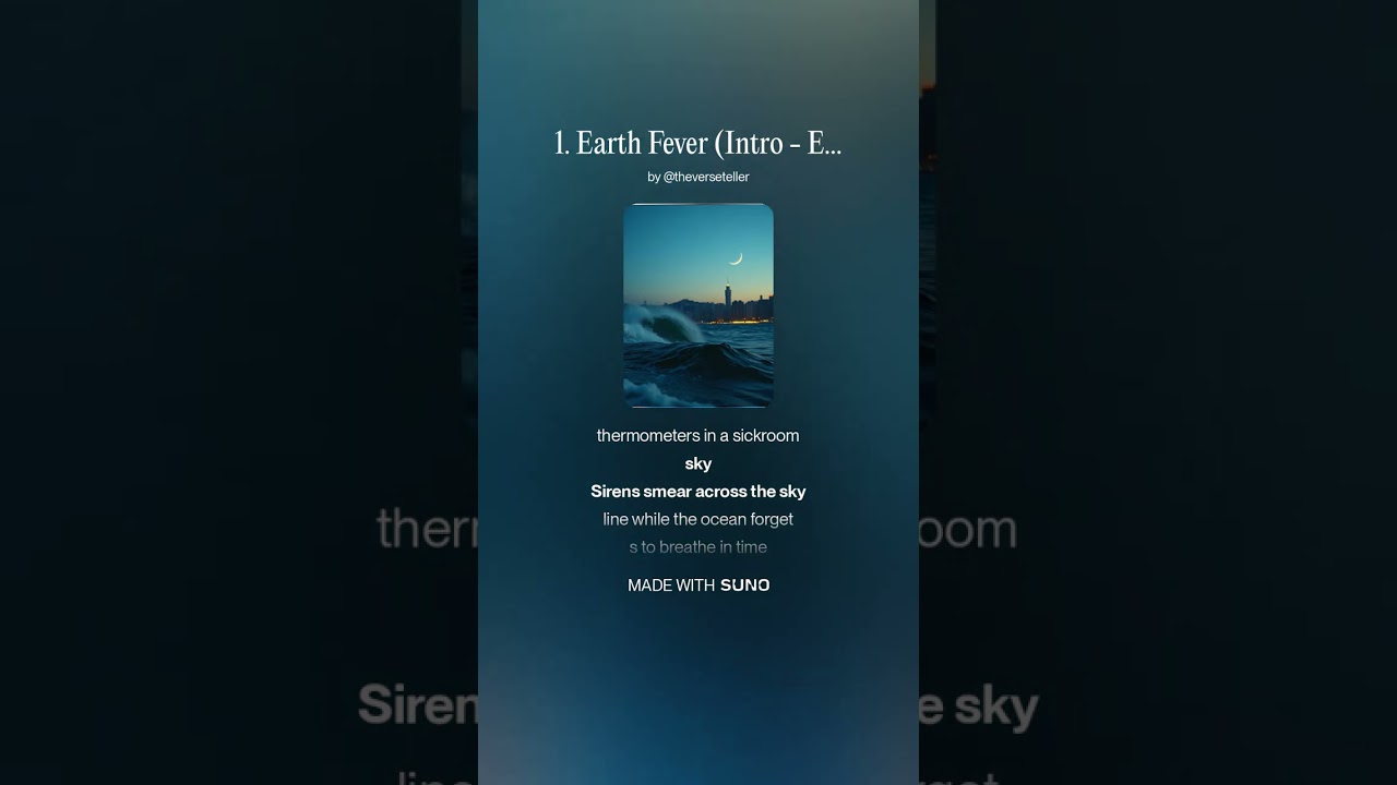 Watch #TheVerseTeller (#TVT ) - Earth Fever (Intro - Eng Ver) | #EcoAnxiety Generation #ConceptAlbum on YouTube Watch #TheVerseTeller (#TVT ) - Earth Fever (Intro - Eng Ver) | #EcoAnxiety Generation #ConceptAlbum on YouTube