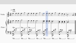 This is a score that i created for the "sad violin" meme music, violin
and piano