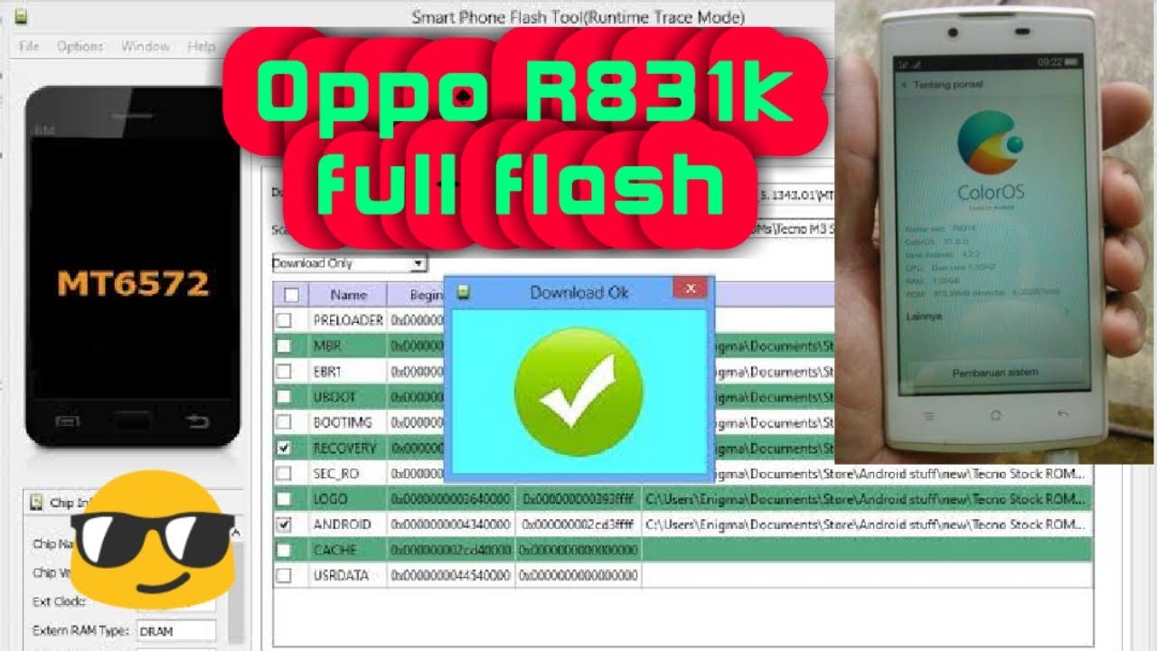 Oppo R831K Flash done with Flash tool by Azan Mobile Download link
