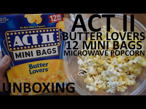 Unboxing Act II Butter Lovers 12 Mini Bags Microwave Popcorn - YouTube