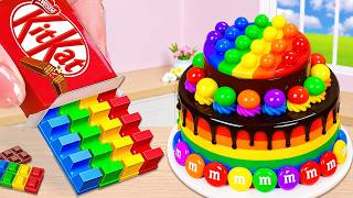 So Tasty Rainbow Chocolate Buttercream Cake 🧁 DIY Mini M&M Candy Cakes 🍭 How To Cake