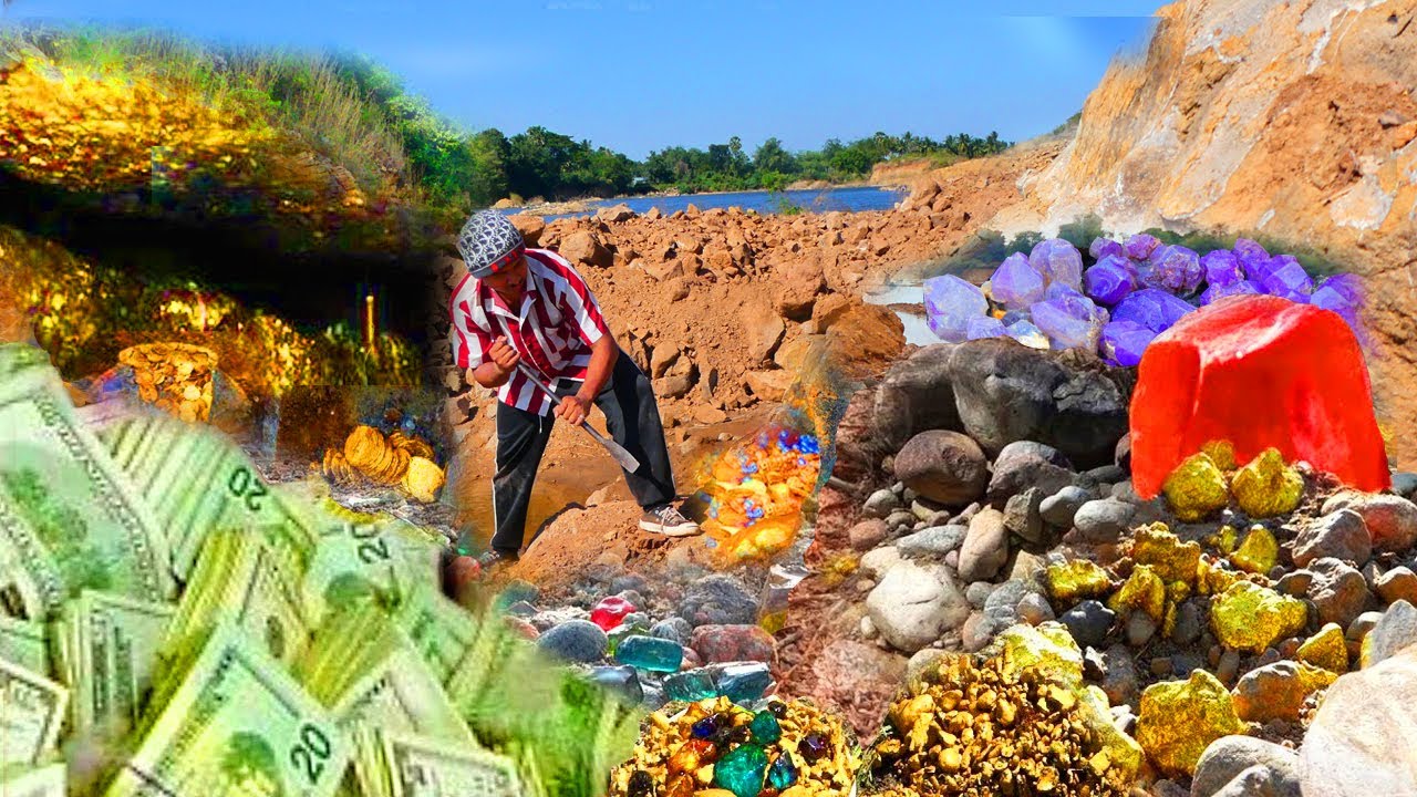 America's largest gold treasure found with crystal gems YouTube