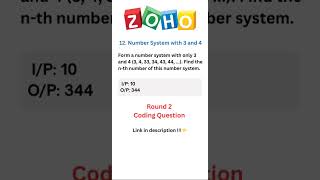Zoho Round 2 | Number System using 3 &amp; 4 🔢🧠 | Logic Puzzle Short #zohoround2 #codingshorts #zoho