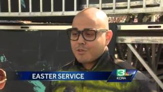 Thousands attend outside Easter Sunday mass