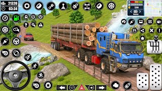 Log Transporter Truck Driving || Wood Transporter Mission || American Truck Game screenshot 5