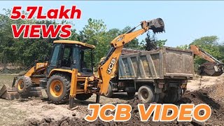NEW JCB VIDEO JCB 3DX Eco Xpert Machine Mud Loading In The Sonalika, Eicher and Mahindra tractor 🥰 /