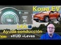 Hyundai Kona Electrico EV: LKA, ayuda a la conduccion + HUD head up display + Levas de frenado