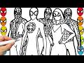 Spider-Man Coloring Pages Spider-Man and Friends draw marvel coloring compilation 3 super stars