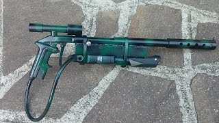 Pistola aria compressa con pompa per bicicletta - Gun wih pump bike - Fai da te - DIY