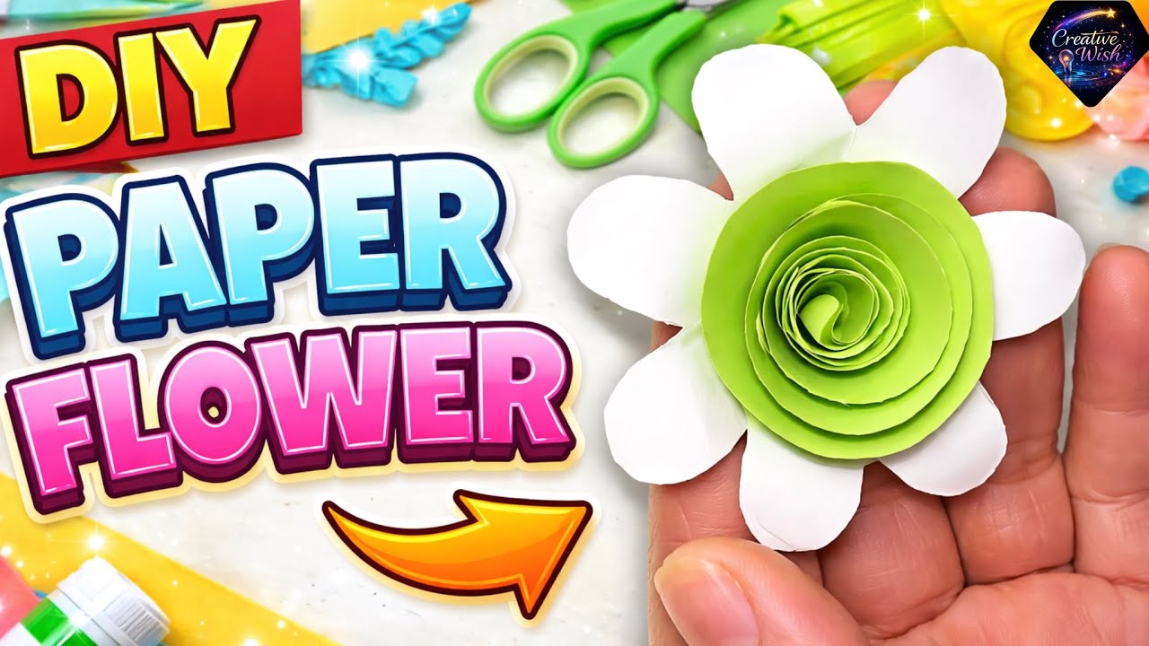 DIY Paper Flower 🌼 | Easy & Beautiful Craft in 2 Minutes!