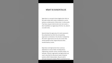 what is eigenvalue.#eigenvalue