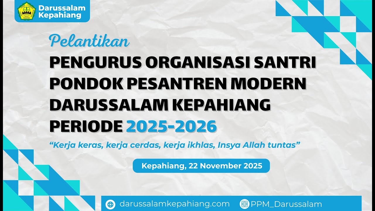 Pelantikan Pengurus Organisasi Santri Pondok Pesantren Modern Darussalam Kepahiang Periode 2025/2026