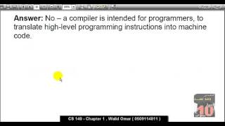 SEU - CS140 Chapter 1 - Waleed Omar