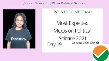 Most Important MCQs on Political Science I NTA UGC NET I Meenakshi Singh