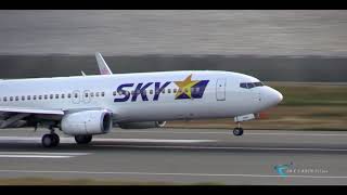 " スカイマークの強烈な左バンク!! 神戸空港マリンカーブを見た!! " Skymark Airlines(SKY) Boeing737-800 JA73AA