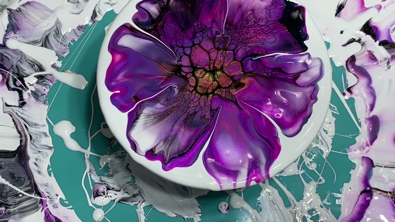 40 Special Announcement 😃 and One of My Fluid Art Flower Paintings