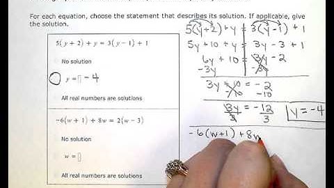 Solving equations with zero, one, or infinitely many solutions (KC)