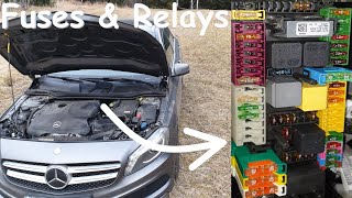 Mercedes w176 All the Fuses and Relays Location / Diagram  A class A180