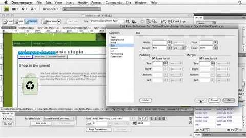 Adope Dreamweaver Tutorial CS4 Adding a Spry Tabbed Panel