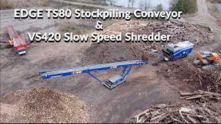 Edge TS80 Stockpiling Conveyor & VS420 Slow Speed Shredder