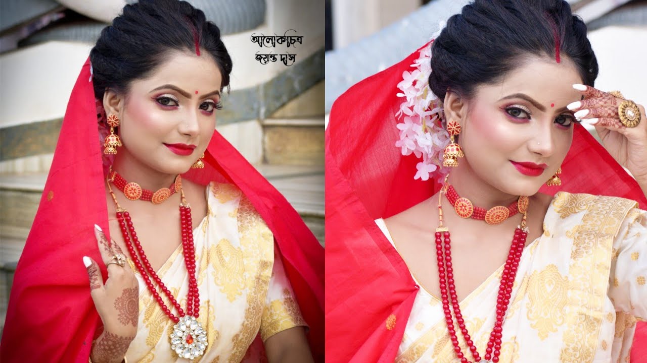 Beautiful Assamese boro bride @ankita boro on her wedding reception  makeover looks # pretty bride # Assamese wedding # dokhana # makeover… |  Instagram