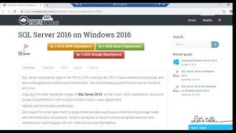 SQL Server 2016 SP2 Std w/Vulnerability Assessment - Deploy on Azure , AWS and GCP.