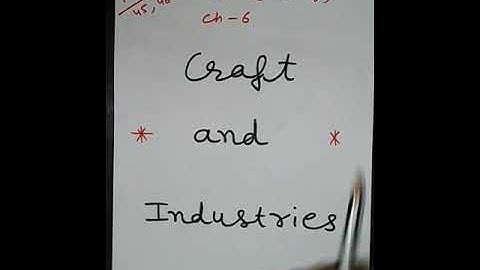Class 8 / History / Chapter 6 / Craft and Industries / Video 1