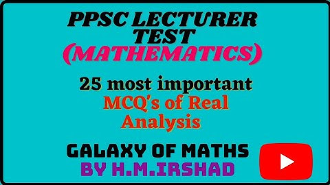 #PPSC LECTURER TEST (Mathematics) || 25 most important MCQ