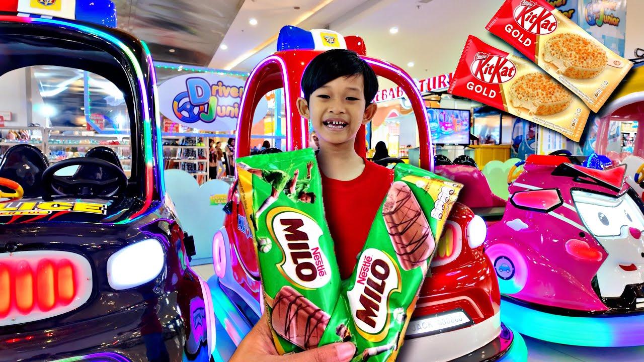 SERU‼️YUBI MAMI NAIK MOBIL MOBILAN POLISI  ROBOCAR POLI ODONG ODONG BELI ES KRIM MILO & KITKAT GOLD