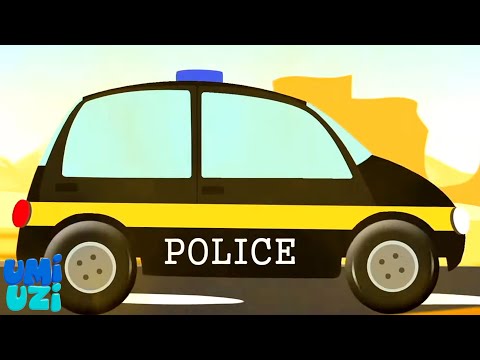 Полицейская машина, полиция транспортное средство и автомойка видео для детей