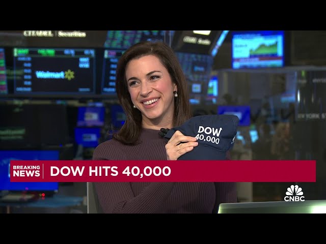 Dow rises to 40,000 for the first time