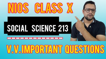 Nios Class X Social Science 213 Important Questions 2022 | Nios Update Today | Nios Solved Question