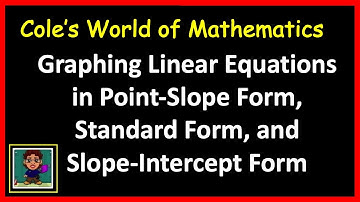 Graphing Linear Equations in Point-Slope Form, Standard Form, and Slope-Intercept Form