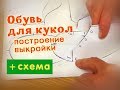 Обувь для кукол - как построить выкройку. Урок по просьбе подписчиков! :)