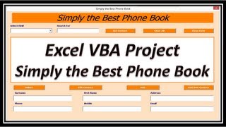 Excel VBA - Phone Book - Contact Manager - Phone List - Employee Contacts - Excel 2010 screenshot 2