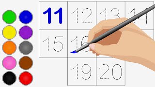 Menggambar dan Mewarnai Angka 11 - 20 | Belajar Berhitung | Belajar Warna dan Angka Bahasa Inggris