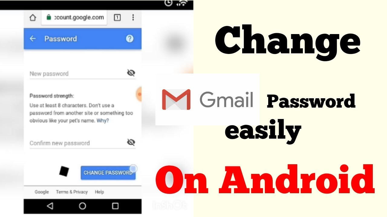 Change your gmail password easily on android