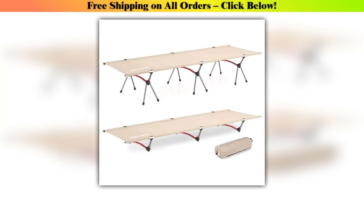 WESTTUNE Camping Cot Portable Folding Bed Ultralight Aluminum Alloy Sleeping Cot for Outdoor