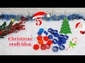 5 Christmas Decoration idea with Plastic Bottle caps | Best out of waste Christmas craft idea🎄52