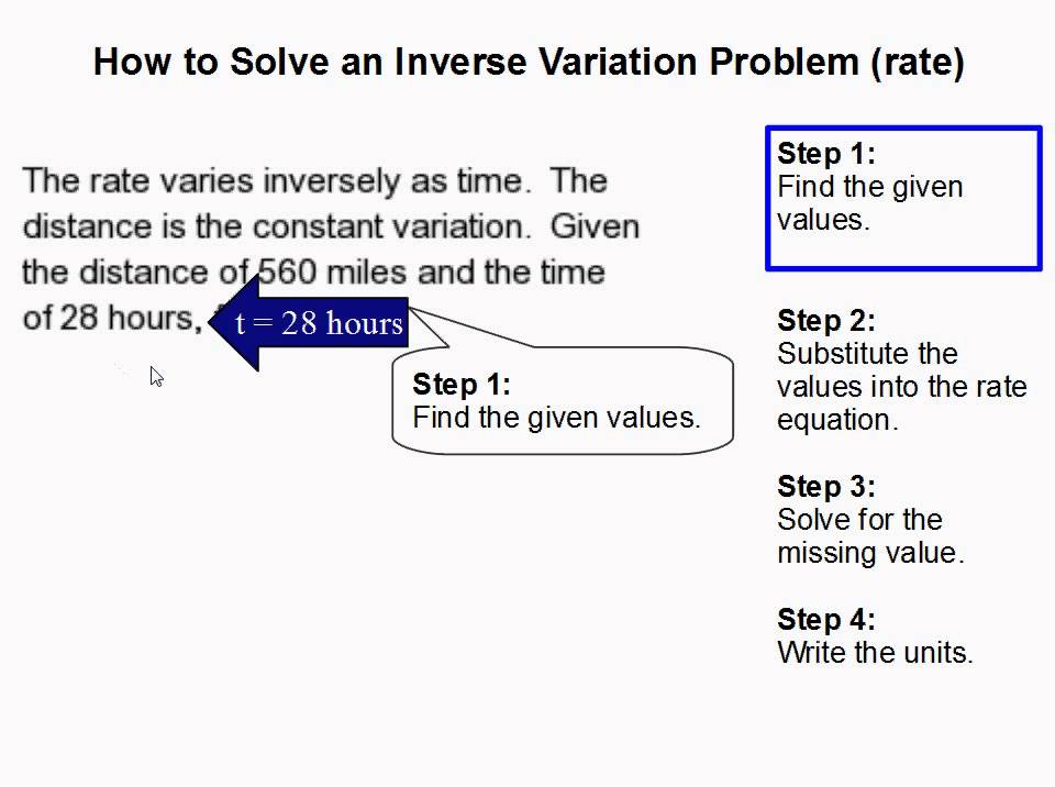 inverse variation problem solving