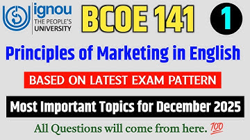 BCOE 141 Important Questions December 2025 in English | IGNOU BCOE 141 Question Paper 2025