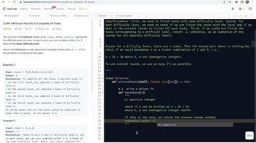 leetcode 2244. Minimum Rounds to Complete All Tasks - elementary math for simple counting