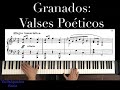 Granados Valses poéticos—score/analysis and overhead view