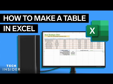 How To Make A Table In Excel