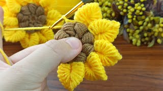 Great new model I told you a very easy new model Tunisian crochet sunflower model