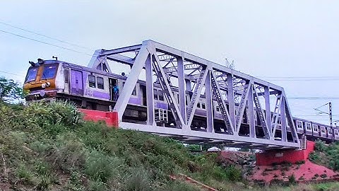Aerodynamic faced EMU & Old Conventional 12 Coach EMU Trains Skip Over Rail Bridge | Eastern Railway