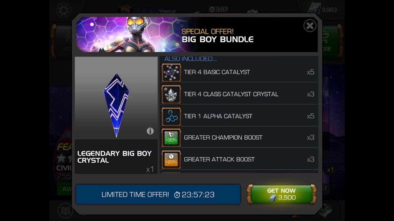 6 Star Featured Crystal Opening and Big Boy Bundle - Marvel Contest of Champions