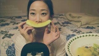 [한국어ASMR] 노란 수박을 사각사각 이팅사운드 Yellow Watermelon Eating Sound